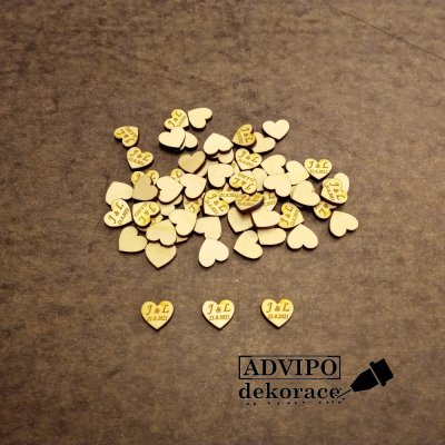 Dřevěná srdíčka na vývazky 1ks - šířka 30mm – Zboží Dáma