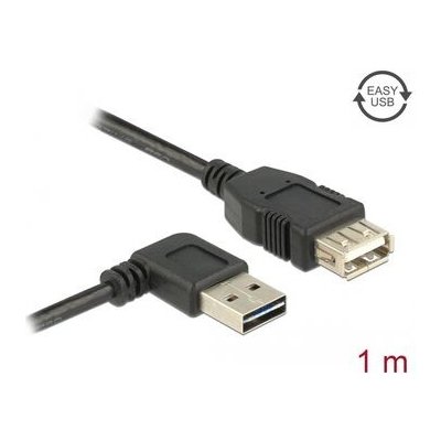 Delock 83551 Prodlužovací EASY-USB 2.0 A (M) pravoúhlý levý/pravý - USB 2.0 A (F), 1m, černý – Zboží Mobilmania