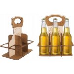 Stojan dřevo na pivní láhve/půllitry 6 pozic – Zboží Dáma