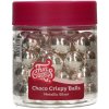 Dekorace na dort Fun Cakes Choco Crispy Balls - metalická stříbrná 130g