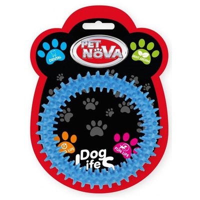 PET NOVA DOG LIFE STYLE dentální hračka Ringo 12,5 cm, modrá, mátová vůně