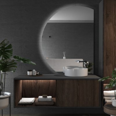 Daramio Kulaté zrcadlo s LED osvětlením E3 85x110 cm – Zboží Mobilmania