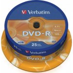 Verbatim DVD-R 4,7GB 16x, Advanced AZO, spindle, 25ks (22700723P) – Zboží Živě
