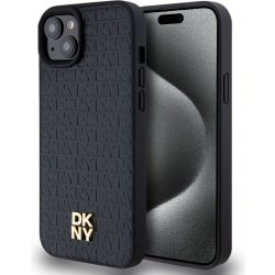 DKNY PU Leather Repeat Pattern Stack Logo Magsafe pro iPhone 13 Black