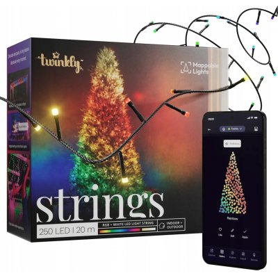 TWINKLY Chytré vánoční osvětlení na stromeček Strings 400 LED RGB+W řetěz 32m – Sleviste.cz