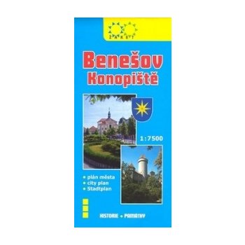 Benešov Konopiště-plán města 1:7 500