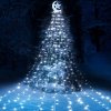 Vánoční osvětlení ROSNEK 3.5m LED vodopád světelný řetěz 8 světelných režimů bílé vánoční osvětlení s časovačem pro vánoční stromek venkovní zahradní party Deco