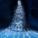 ROSNEK 3.5m LED vodopád světelný řetěz 8 světelných režimů bílé vánoční osvětlení s časovačem pro vánoční stromek venkovní zahradní party Deco