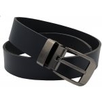 Opaskujse dětský kožený opasek černá kůže spona hranatá leštěná kovová – Zboží Mobilmania