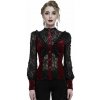 Dámská košile Devil Fashion Black and red semitransparent gothic