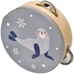 Adam Toys dětská dřevěná tamburína Tuleň šedá – Zboží Dáma