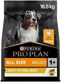 Purina Pro Plan All Sizes Adult Light Sterilised kuře 16,5 kg