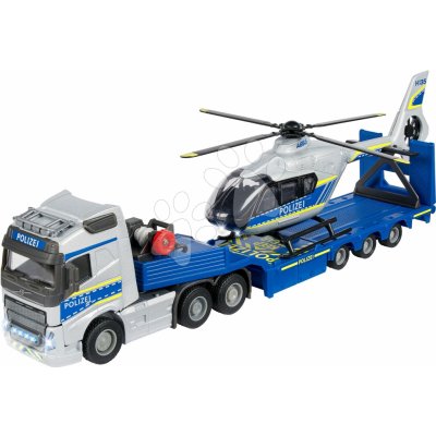 Majorette Kamion s policejním vrtulníkem Volvo 35 cm délka se zvukem a světlem