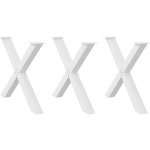 Omaxi 316578 Nohy k jídelnímu stolu ve tvaru X 3 ks bílé 90 x 72-73 cm ocel – Sleviste.cz