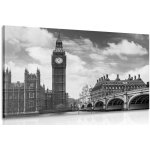 Obraz Big Ben v Londýně černobílém provedení - 120x80 – Zboží Dáma
