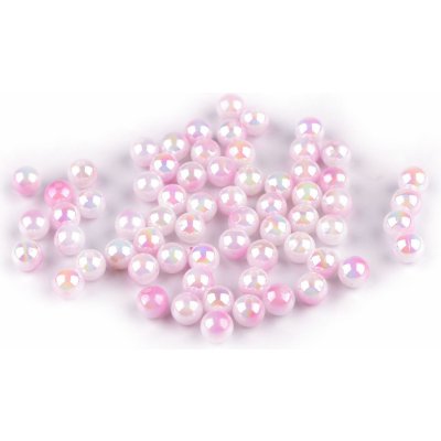 Stoklasa Plastové korálky s mermaid efektem Ø6 mm Balení: 20 g, Varianta: 3 růžová nejsv. 3 růžová nejsv. – Zboží Dáma