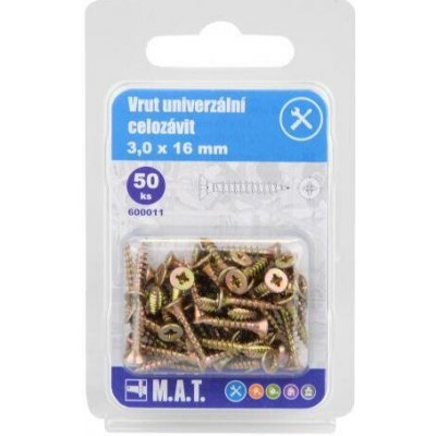 M.A.T. GROUP vrut un.celozávit 3,0x 16mm ZZ (50ks) – Hledejceny.cz