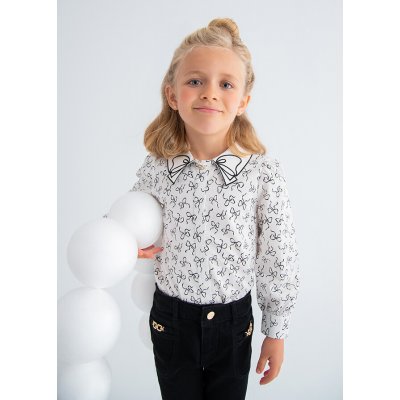 Abel & Lula košile s dlouhým rukávem Mašličky bílá – Zbozi.Blesk.cz