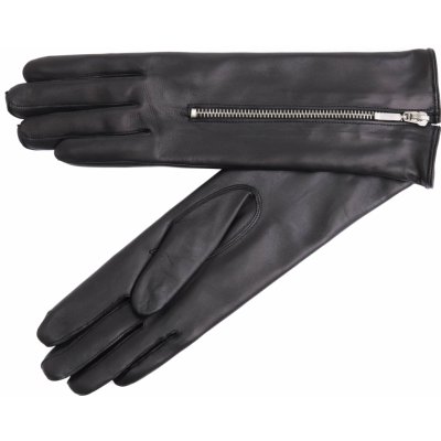 Špongr Dlouhé kožené rukavice Zippy černé se zipem – Zboží Mobilmania