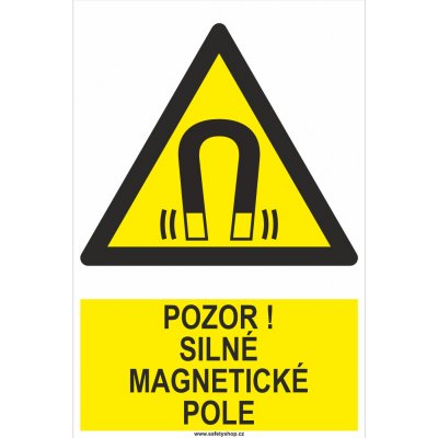Pozor ! Silné magnetické pole ISO 7010 samolepící vinylová fólie 200x150 mm – Zboží Dáma