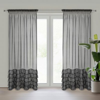 EUROFIRANY ZÁCLONA NA PÁSCE CARLI 140X250 CM ČERNÁ – Hledejceny.cz