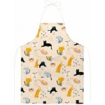 Bellatex Kuchyňská zástěra Adéla zástěra 67x84 cm Kočičky béžová šedá žlutá – Zboží Mobilmania