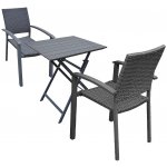 DEOKORK Zahradní ratanová sestava CALVIN BALCONY 1+2 (šedá) – Zboží Dáma