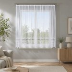 Dekorační krátká záclona na žabky MODESTA LINE 160 bílá 400x160 cm MyBestHome – Hledejceny.cz