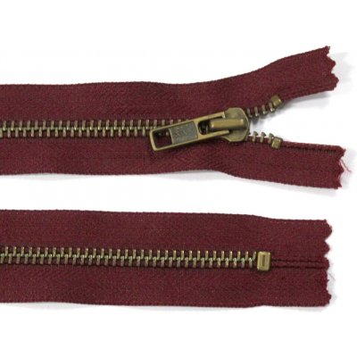 Kovový zip no.5 nerozepínací 20cm jeansový - více barev Barva: 14 vínová (staromosaz.zuby) – Hledejceny.cz
