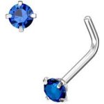 Šperky4U Zahnutý piercing do nosu, kamínek 3mm N0066-A – Zboží Dáma