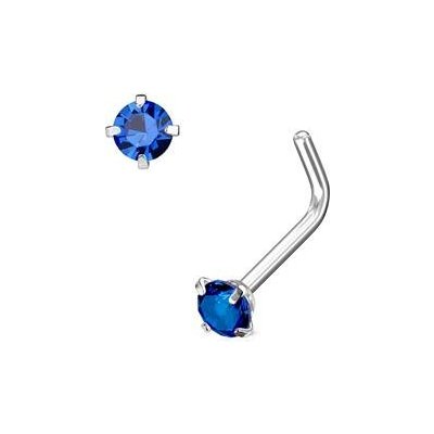 Šperky4U Zahnutý piercing do nosu, kamínek 3mm N0066-A – Zboží Dáma