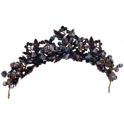 B-Top barokní krystalová korunka černá – Zboží Dáma