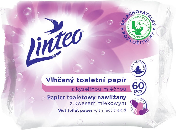 Linteo vlhčený s kyselinou mléčnou 60 ks od 32 Kč - Heureka.cz