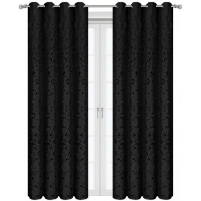 BytoTex Sada závěsů Lorena černá, 2 ks, každý - 145 x 250 cm – Hledejceny.cz