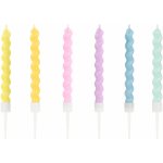 PartyDeco Svíčky dortové kroucené pastel mix 8,5 cm – Sleviste.cz