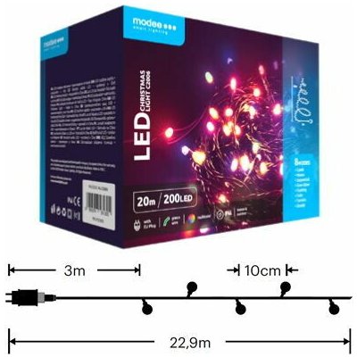 Modee ML-C2006 200LED 20m vánoční řetěz , barevná 8 programů IP44 – Hledejceny.cz