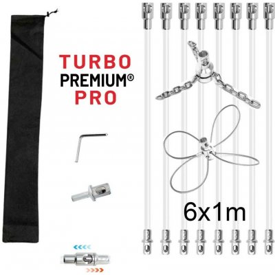 Turbo Premium Pro Rotačný kefa na čistenie komína s reťazovou hlavou a lankom 6 m – Sleviste.cz