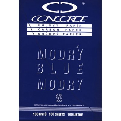 Uhlový papír Concorde A4 100 listů modrý – Zboží Mobilmania