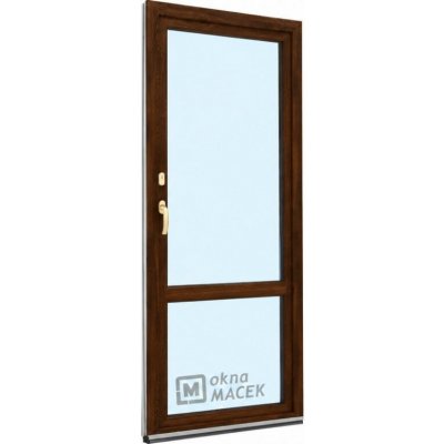 Kömmerling balkonové dveře 70 AD OS s příčkou pravé tmavý dub/bílá 80 x 240 cm oboustranná klika + FAB + hliníkový práh – Hledejceny.cz
