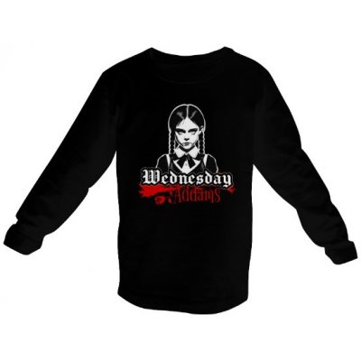 Tričko s potiskem Wednesday Addams-růže dětské Černá – Zboží Mobilmania