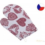 Bellatex Kuchyňská chňapka krajkové srdce - vínová, šedá chňapka 28x18 cm – Hledejceny.cz