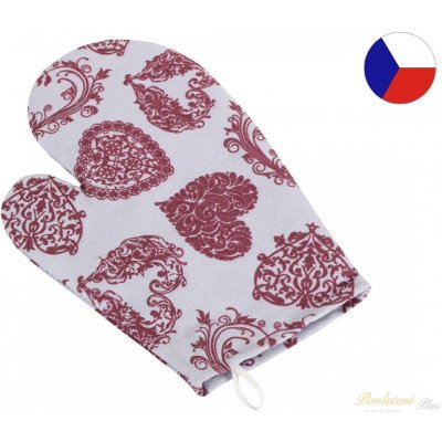 Bellatex Kuchyňská chňapka krajkové srdce - vínová, šedá chňapka 28x18 cm – Hledejceny.cz