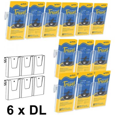A-Z Reklama CZ Cocktail Brochure Wall držák na letáky set 6 x DL – Zboží Mobilmania