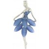 Brož Biju brož baletka s broušenými kamínky modrá 9001677-2