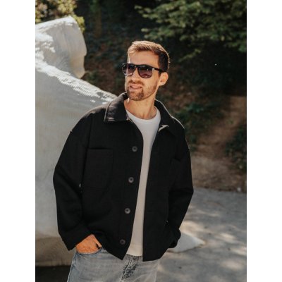 Pánský oversize kabátek Black – Zboží Dáma