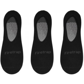 Firetrap 3 Pack Invisible Socks Mens Black