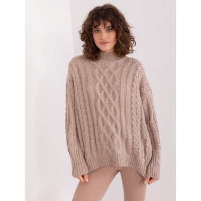 ITALY MODA pletený svetr at sw 2363 2.30 dark beige – Hledejceny.cz