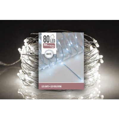 Euro Habitat Vánoční LED řetěz JK Home Décor 80 bílých světýlek, 8 m, na baterie – Hledejceny.cz