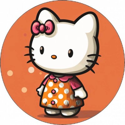 Jedlý papír Hello Kitty v oranžových šatech 19,5 cm - Pictu Hap – Zboží Mobilmania