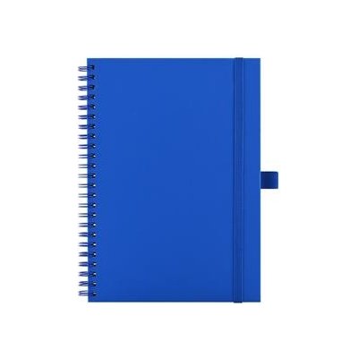 Notes koženkový SIMPLY A5 linkovaný modrá/modrá spirála